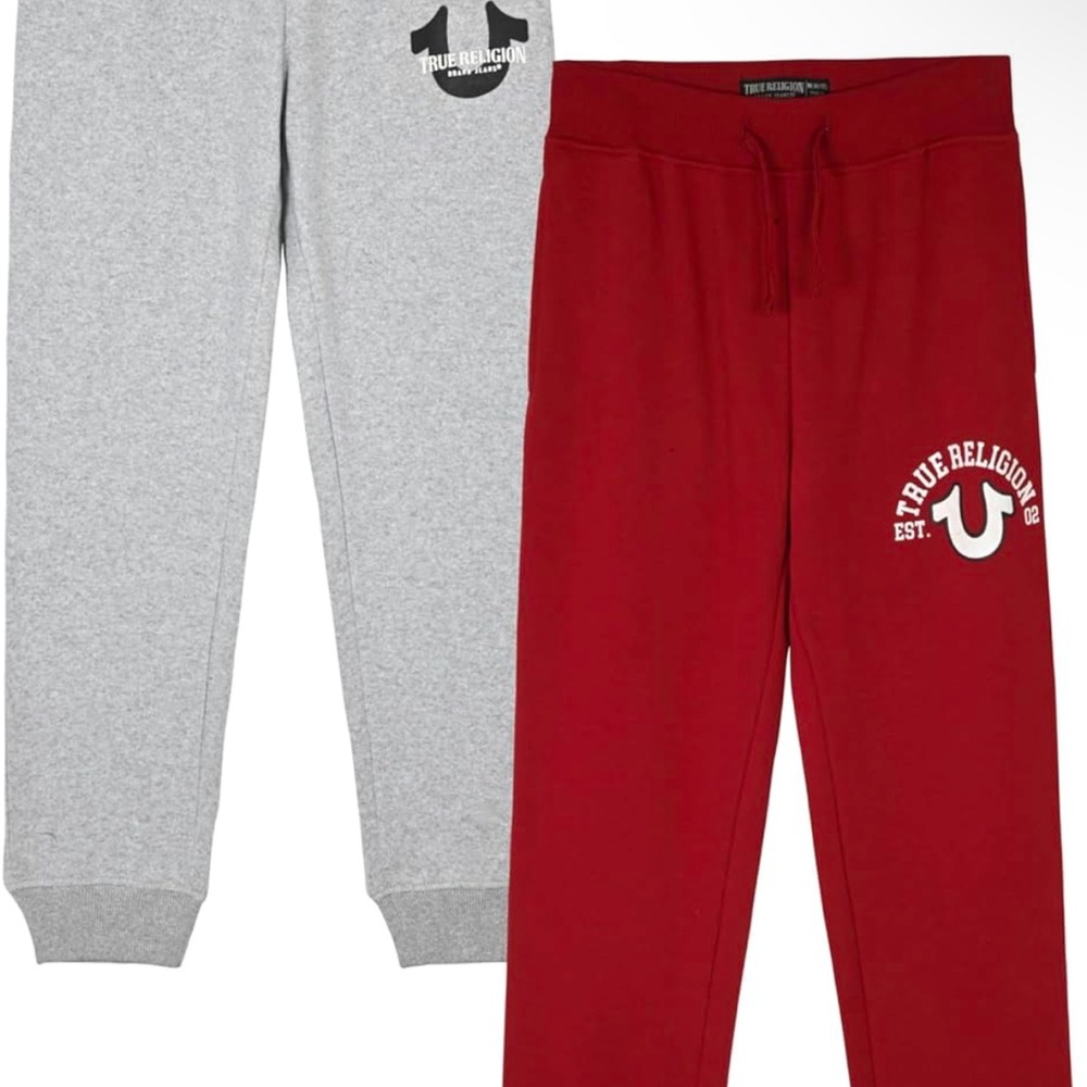 True Religion Kids Red and Gray Joggers